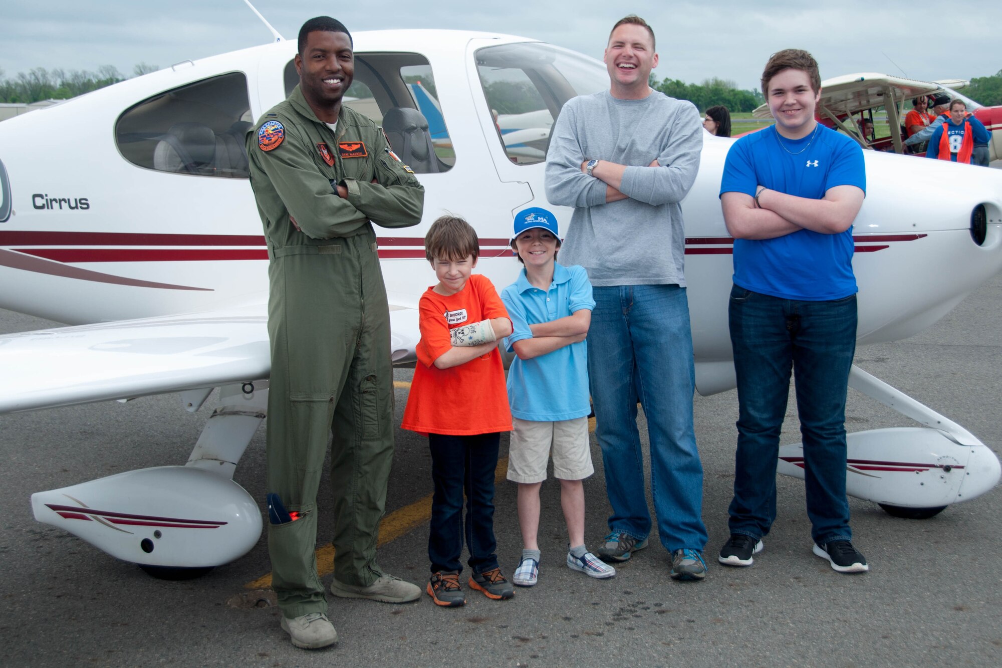 Future aviators show they have the “Right Stuff” during the Young Eagles’ day at the Shreveport Downtown Airport in Louisiana, on April 16, 2016. The Young Eagles program is a national program that was launched in 1992 to give young people, ages 8-17, an opportunity to fly in a general aviation airplane. The youngsters learn about flight planning, flight safety and the basics of flying a general aviation aircraft. (U.S. Air Force photo by Master Sgt. Laura Siebert/Released)