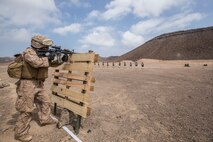 U.S. Marines with the 13th Marine Expeditionary Unit conducts a live-fire range with various weapon systems in Djibouti , Africa, Apr. 11, 2016. The 13th MEU is conducting sustainment training to maintain proficiency and combat readiness as part of the Boxer Amphibious Ready Group on a scheduled deployment to the Western Pacific area of responsibility. (U.S. Marine Corps photo by Cpl. Alvin Pujols/RELEASED)