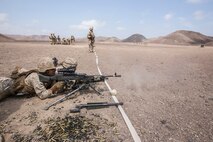 U.S. Marines with the 13th Marine Expeditionary Unit conducts a live-fire range with various weapon systems in Djibouti , Africa, Apr. 11, 2016. The 13th MEU is conducting sustainment training to maintain proficiency and combat readiness as part of the Boxer Amphibious Ready Group on a scheduled deployment to the Western Pacific area of responsibility. (U.S. Marine Corps photo by Cpl. Alvin Pujols/RELEASED)