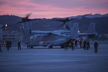 Marines with Marine Medium Tiltrotor Squadron (VMM) 265 (Reinforced), 31st Marine Expeditionary Unit, assists the Government of Japan in supporting those affected by recent earthquakes in Kumamoto, Japan, April 18, 2016. VMM-265 picked up supplies from Japan Ground Self-Defense Force Camp Takayubaru and delivered them to Hakusui Sports Park in the Kumamoto Prefecture. The long-standing relationship between Japan and the U.S. allows U.S. military forces in Japan to provide rapid, integrated support to the Japan Self-Defense Forces and civil relief efforts. (U.S. Marine Corps photos by Cpl. Nathan Wicks/Released)