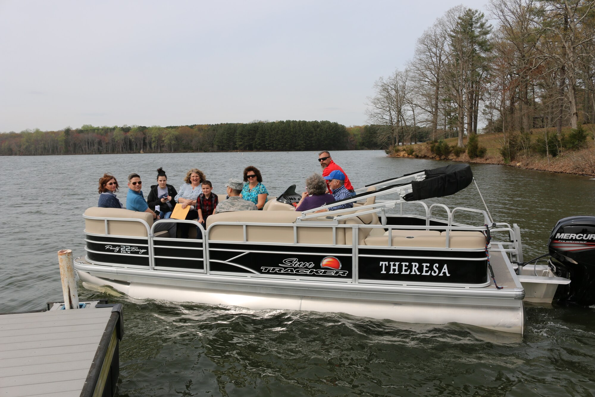 Boat launch with the Toths and guests. (U.S. Air Force photo/Holly Fowler)