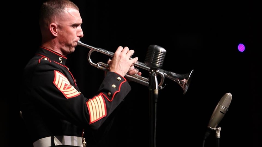 Marines with the Marine Corps All Star Jazz Band perform at Palm Beach Central High School in West Palm Beach, Florida as part of their southwest regional tour. (Photo by Sgt Michael Lopez, USMC)