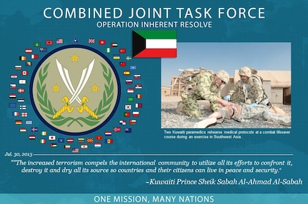 Kuwait is part of a #Coalition of more than 60 international partners that has united to assist and support the Iraqi Secirity Forces to degrade and defeat Daesh. This unity between Coalition partners has contributed to Iraq's significant progress in halting Daesh's momentum and, in some places, reversing it.