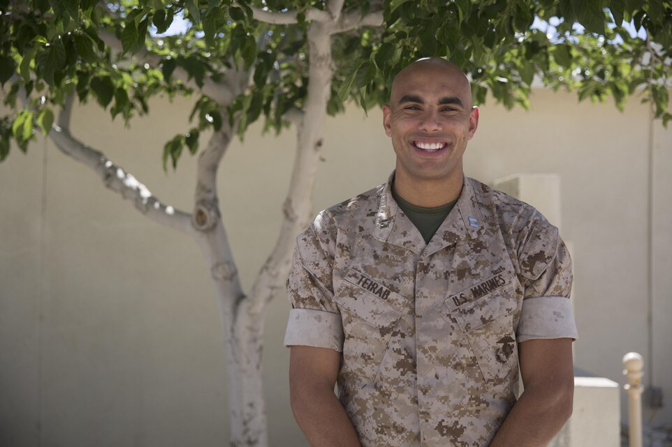 Capt. Joseph Teirab, deputy staff judge advocate, SJA, believes it’s important to give back to the community. He ushers at his church on Sunday’s and teaches a political science course every Tuesday night. (Official Marine Corps photo by Cpl. Julio McGraw/Released)
