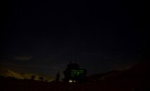 DJIBOUTI, Africa (Apr. 17, 2016)- U.S. Marines with the 13th Marine Expeditionary Unit position light armored reconnaissance vehicles in a security posture after returning from a live firing range in Djibouti, Africa, Apr. 17, 2016. The 13th MEU is conducting sustainment training to maintain proficiency and combat readiness as part of the Boxer Amphibious Ready Group team on a scheduled deployment to the Western Pacific area of operations. (U.S. Marine Corps photo by 1stLt Francheska Soto/ RELEASED)