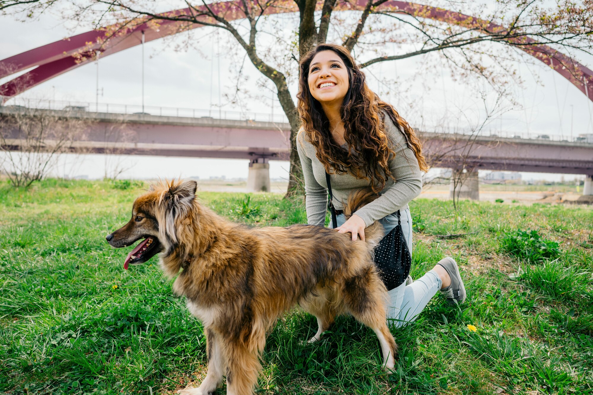 Airman 1st Class Samantha Trevino, 374th Aerospace Medicine Squadron flight medicine technician, pets a dog while volunteering at an animal shelter in Akishima, Japan, April 16, 2016. Trevino, an organizer of the volunteer effort, has plans of making volunteering with animal shelters a recurring event. (U.S. Air Force photo by Senior Airman Delano Scott/Released)  