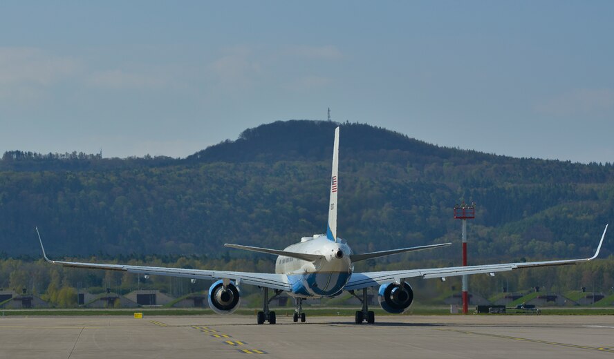 The National Airborne Operations Center gets ready for takeoff April 19, 2016, at Ramstein Air Base, Germany. Also known as the Boeing E-4 Advanced Airborne Command Post, the NAOC is designed to provide a survivable platform to conduct war operations in the event of a nuclear attack. (U.S. Air force photo/Airman 1st Class Lane T. Plummer)