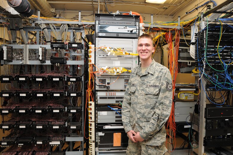 U.S. Air Force Tech. Sgt. Steven Meng, 173rd Communications Flight Network Communications, has an active role in cyber security at the 173rd Fighter Wing in Kingsley Field, Ore. The roll of communication specialists and cyber security has dramatically changed over the last thirty years. (U.S. Air National Guard Senior Airman Amber Powell)