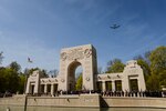 A U.S. Air Force B-52 Stratofortress strategic bomber from Minot Air Force Base, N.D., flies over the Lafayette Escadrille Memorial in Marnes-la-Coquette, France, April 20, 2016, during a ceremony honoring the 268 Americans who joined the French air force before the U.S. officially entered World War I. In addition to the B-52, four U.S. Air Force F-22 Raptors, four French air force Mirage 2000Ns and a World War I-era Steerman PT-17 biplane performed flyovers during the ceremony commemorating the 100th anniversary of the Lafayette Escadrille formation. The flight was part of long-range, B-52 sortie to train and integrate with the French Air Force. One of nine DoD unified combatant commands, USSTRATCOM has global strategic missions, assigned through the Unified Command Plan, which include strategic deterrence; space operations; cyberspace operations; joint electronic warfare; global strike; missile defense; intelligence, surveillance and reconnaissance; combating weapons of mass destruction; and analysis and targeting. (U.S. Air Force Photo by Tech. Sgt. Joshua DeMotts)