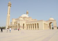 (May 21, 2012) Sailors and Marines assigned to the aircraft carrier USS Enterprise (CVN 65) visit the Al Fateh Islamic Center during a morale, welfare and recreation tour in Bahrain. Enterprise is deployed to the U.S. 5th Fleet area of responsibility conducting maritime security operations, theater security cooperation efforts and support missions as part of Operation Enduring Freedom. ()