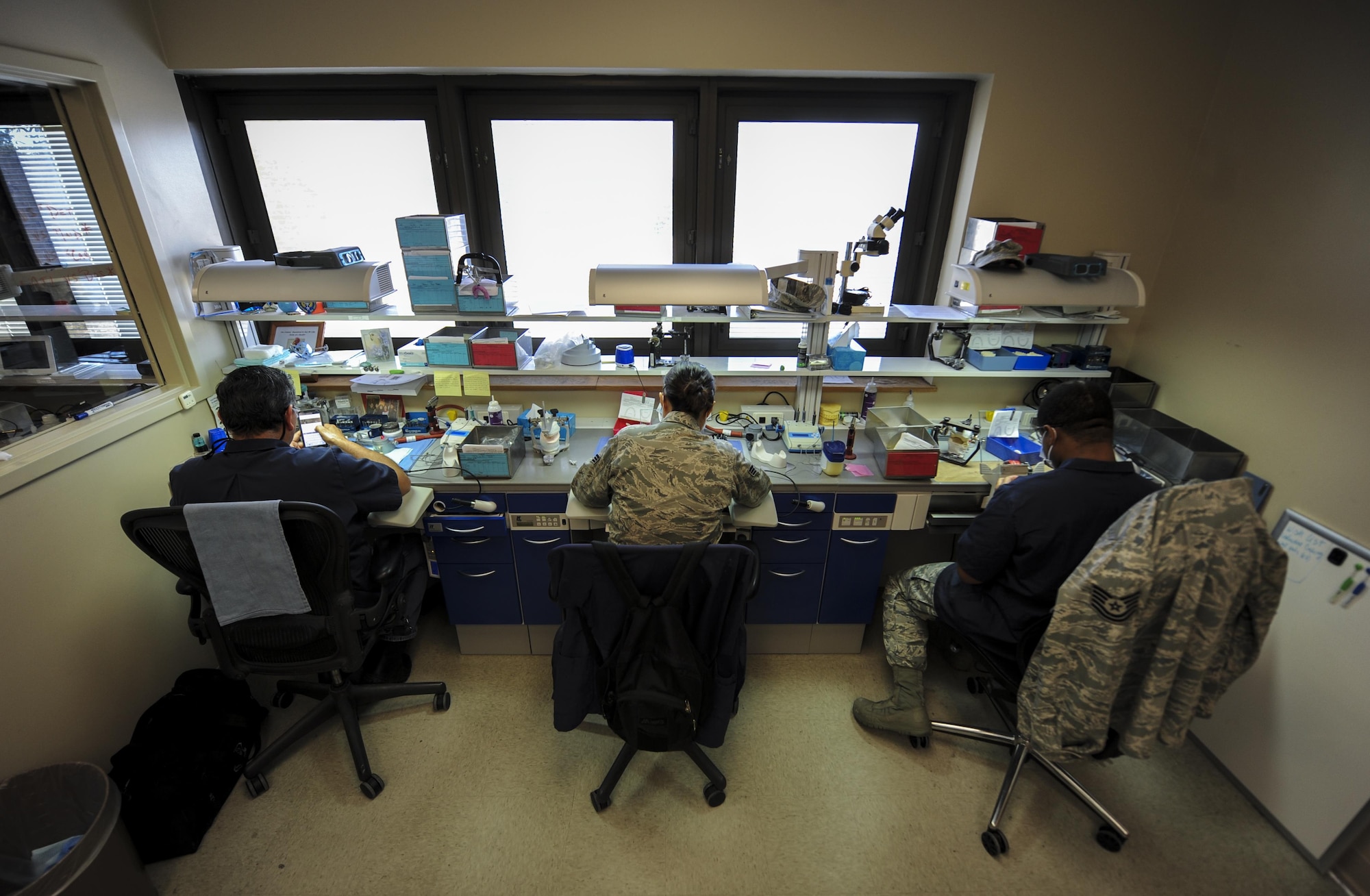 Airman 1st Class Christine Chang, a dental laboratory technician with the 1st Special Operations Dental Squadron, uses steam to clean off a mold at Hurlburt Field, Fla., April 18, 2016. The dental laboratory creates mouth appliances for patients prescribed by the dentists. Appliances may be permanent or removable depending on the treatment plan. (U.S. Air Force photo by Senior Airman Meagan Schutter)
