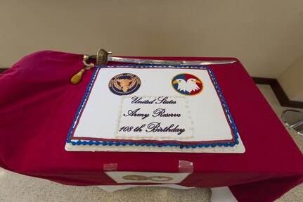 Soldiers and civilians assigned to the U.S. Army Reserve Command headquarters at Fort Bragg, N.C. gathered together, April 20, 2016, to celebrate 108th anniversary of the of the U.S. Army Reserve. The U.S. Army Reserve was founded April 23, 1908, when Congress authorized the Army to establish a Medical Reserve Corps, the official predecessor of the U.S. Army Reserve. Over the years, U.S. Army Reserve Soldiers have participated in every major military campaign to include; World War I, World War II, Korean War, Cold War, Desert Shield/Desert Storm and the Global War on Terrorism. Today, approximately 200,000 U.S. Army Reserve Soldiers serve around the globe.