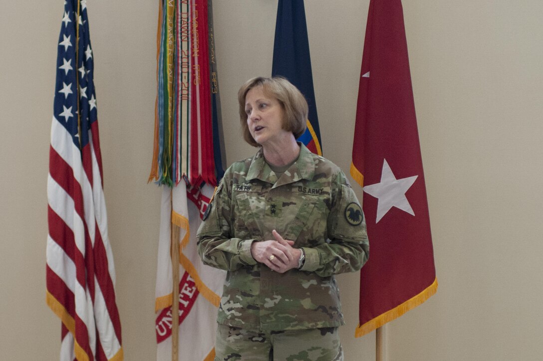 Maj. Gen. Megan P. Tatu, U.S. Army Reserve chief of staff, addresses soldiers and civilians assigned to the U.S. Army Reserve Command headquarters at Fort Bragg, N.C., April 20, 2016, to celebrate 108th anniversary of the of the U.S. Army Reserve. The U.S. Army Reserve was founded April 23, 1908, when Congress authorized the Army to establish a Medical Reserve Corps, the official predecessor of the U.S. Army Reserve. Over the years, U.S. Army Reserve Soldiers have participated in every major military campaign to include; World War I, World War II, Korean War, Cold War, Desert Shield/Desert Storm and the Global War on Terrorism. Today, approximately 200,000 U.S. Army Reserve Soldiers serve around the globe.