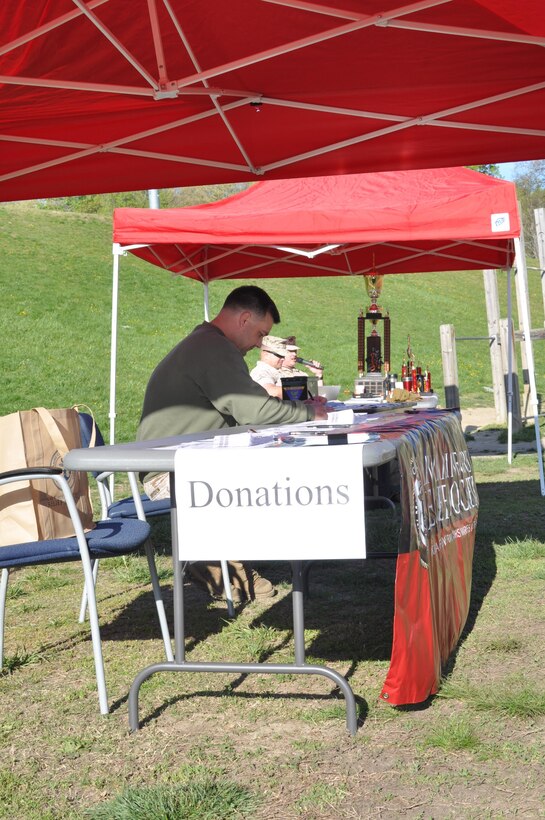 Donations were accepted for the 2016 Headquarters and Service Battalion Field Meet at Butler Stadium in support of the Navy-Marine Corps Relief Society active duty fund drive on April 14. The day included: a physical training log race, dizzy izzy, running of the ranks relay, tug-of-war, 50-meter tactical vehicle pull, flag football, and a two-man tire flip.
