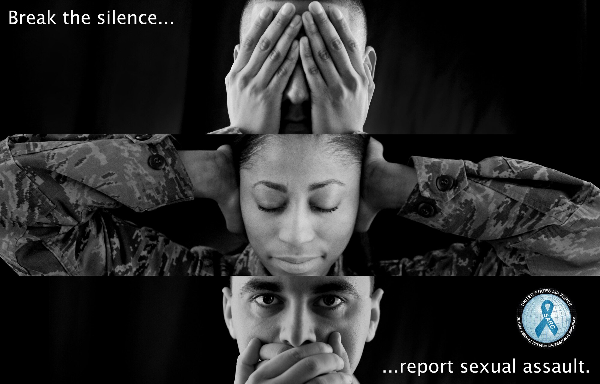 April is Sexual Assault Awareness and Prevention Month. SAAP month is a global observance aiming to shine a light on sexual assault. Eliminating sexual assault requires every service member be a steadfast participant in creating an appropriate culture and upholding military core values. (U.S. Air Force photo illustration by Airman 1st Class Kristan Campbell/Released)
