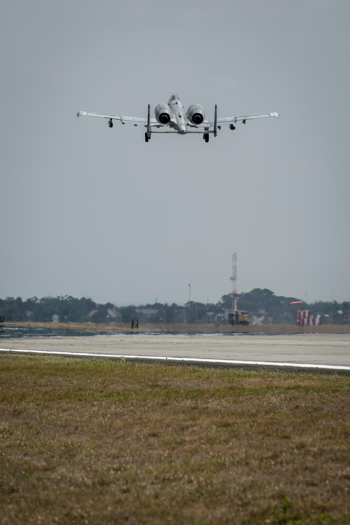 A U.S. Air Force A-10C Thunderbolt II, with the 51st Fighter Wing, Osan Air Base, Republic of Korea, takes off from Clark Air Base, Philippines, April 19, 2016. The A-10Cs are part of the newly stood up Air Contingent here conducting operations ranging from air and maritime domain awareness, personnel recovery, combating piracy, and assurance all nations have access to the regional air and maritime domains in accordance with international law. (U.S. Air Force photo by Staff Sgt. Benjamin W. Stratton)