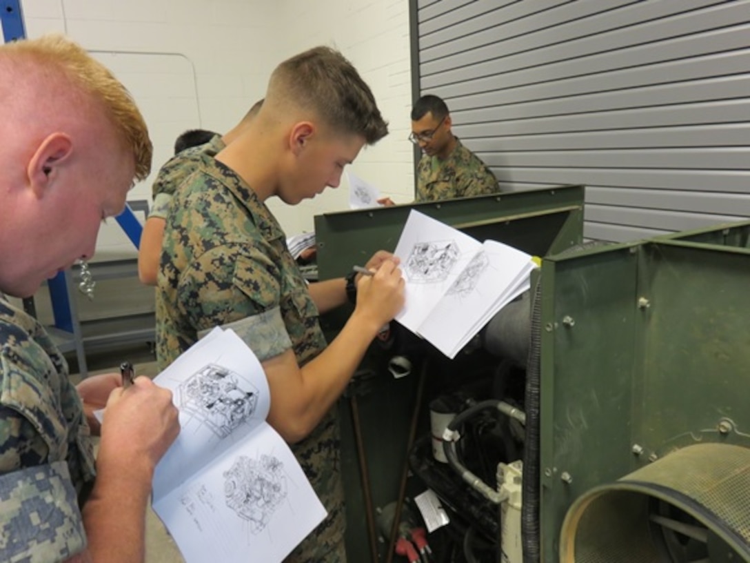 Marines attached to the Basic Engineer Equipment Electrical Systems Technician course 5-16 (BEEEST 5-16) aboard Marine Corps Engineer School, Camp Lejeune, N.C. familiarize themselves with characteristics, capabilities, and components of the Advanced Medium Mobile Power Source (AMMPS).   The students will soon transition into their next phase of training in which they will be taught complex courses such as direct and alternating current theory, electrical motors, and solid state devices. 
