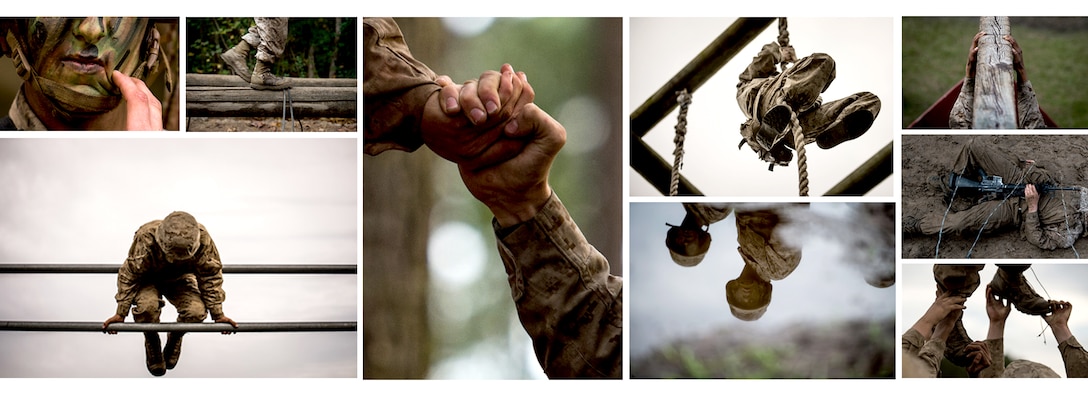 Picture Story: Marine Corps recruits endure a 54-hour long training called the crucible, a test that gauges their physical, mental and emotional strength. As recruits use different parts of their bodies to accomplish tasks and challenges along the way, they also have to work together and move as a unit in order to conquer the crucible and become Marines. Air Force Staff Sgt. Marianique Santos 