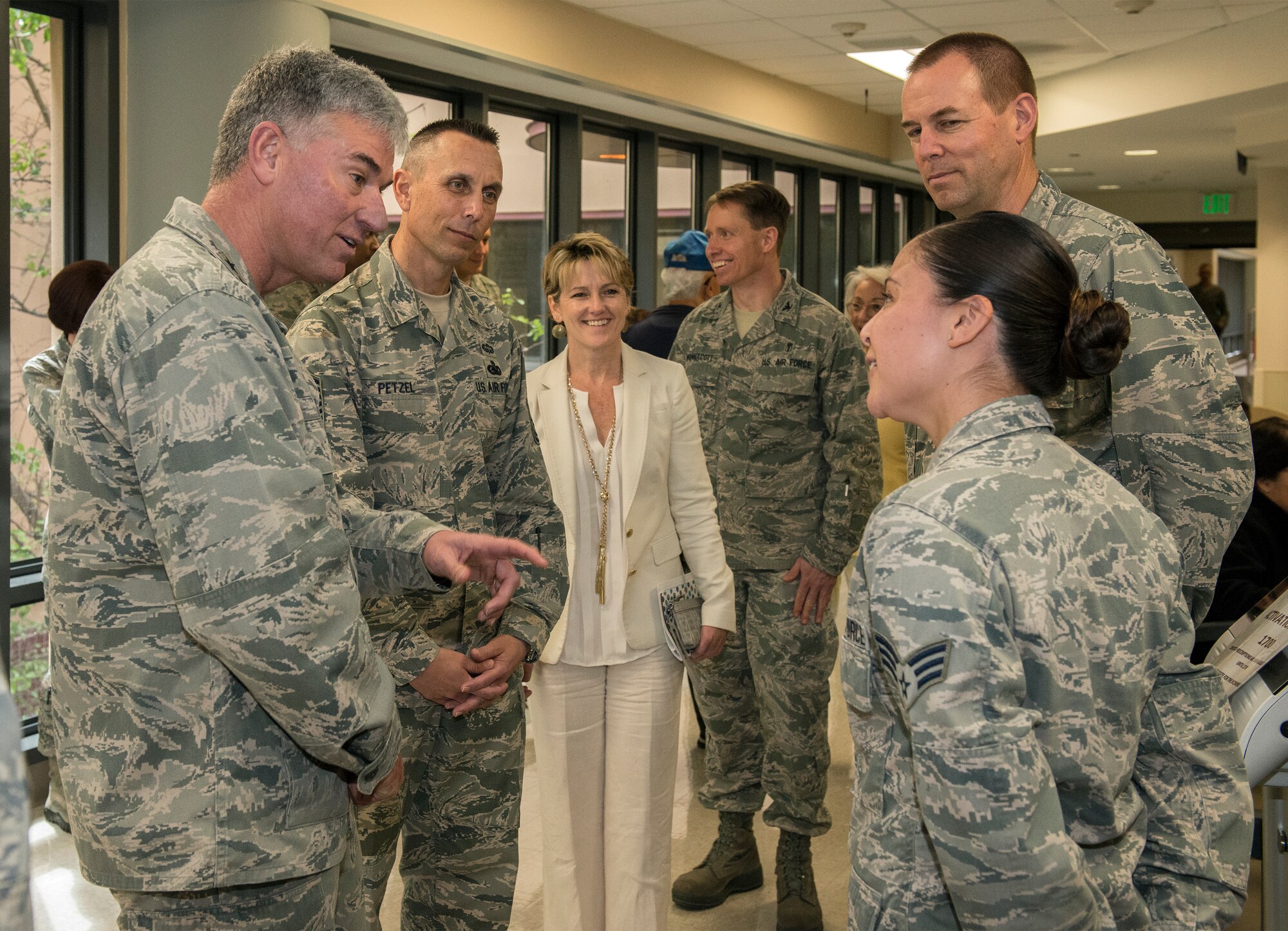 Lt. Gen. Sam Cox, 18th Air Force commander, his wife, Tammy Cox and
Chief Master Sergeant Todd S. Petzel, 18th AF command chief, tour David
Grant USAF Medical Center April 14 as part of a visit to Travis Air Force
Base, California. DGMC is the Air Force Medical Service's flagship medical
treatment facility in the United States, providing a full spectrum of health
care and patient-centered treatment to a prime service area population of
more than 130,000 TRICARE eligible patients in the immediate San
Francisco-Sacramento vicinity and more than 377,000 Department of Veterans
Affairs Northern California Health Care System eligibles. (U.S. Air Force
Photo by Heide Couch/Released)

