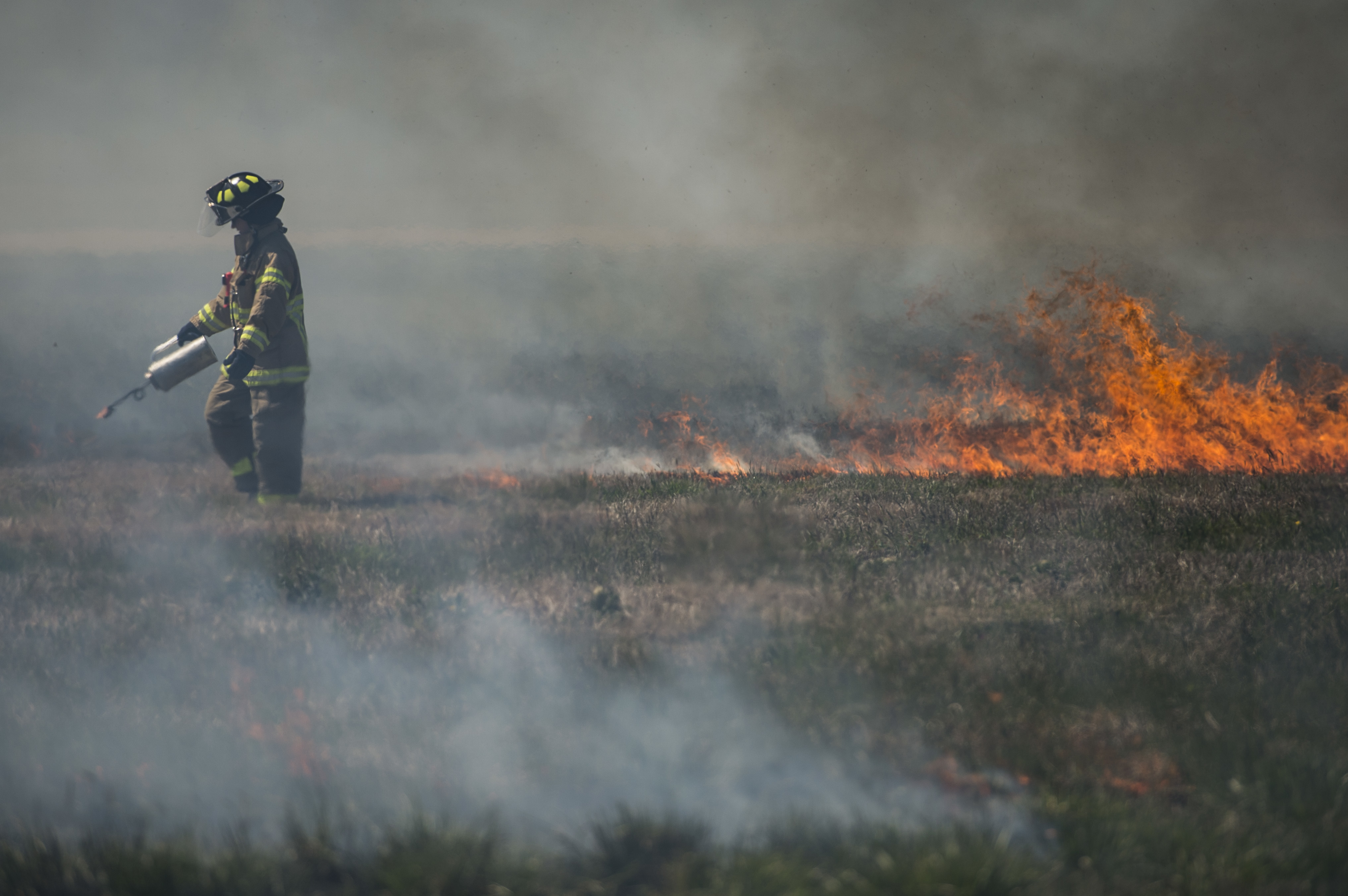 Langley firefighters control the burn