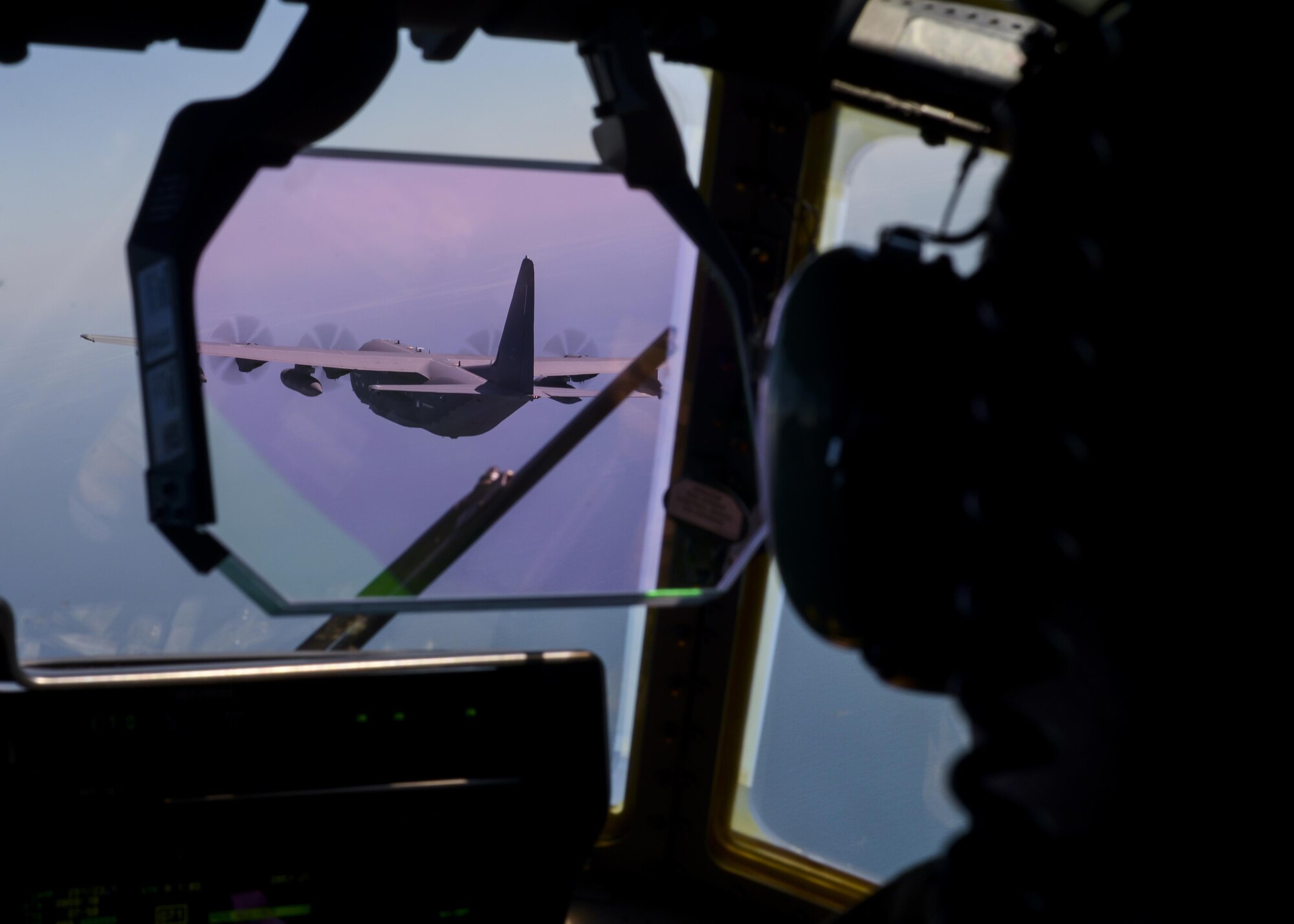 A U.S. Air Force MC-130J Commando II flies over the Black Sea off the coast of Bulgaria during an exercise April 16, 2016. During the exercise the 67th Special Operations Squadron flew a total of eight sorties, carried 79,000 pounds of cargo and airdropped 50,000 pounds of equipment and personnel before returning to home station. (U.S. Air Force photo by Senior Airman Victoria H. Taylor/Released)