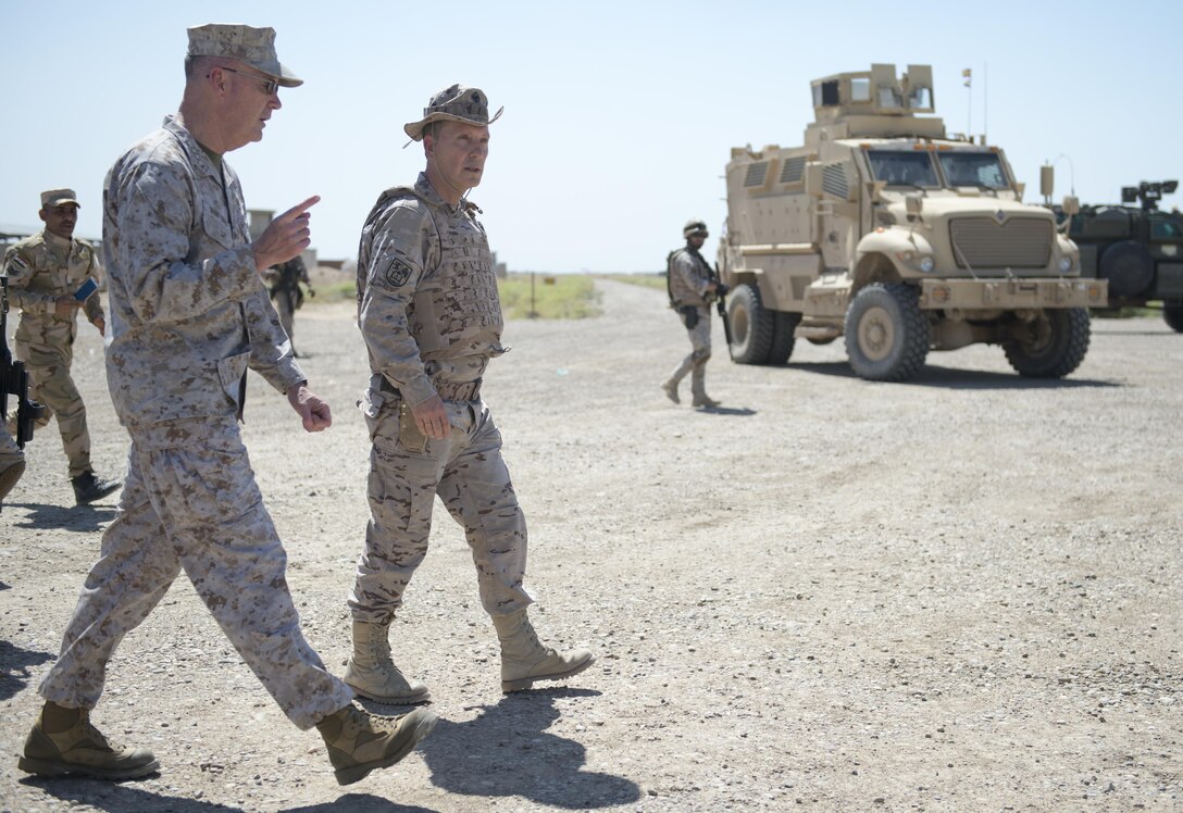 Marine Corps Gen. Joe Dunford, chairman of the Joint Chiefs of Staff, tours the Besmaya Range Complex, Iraq, April  21, 2016. DoD photo by Navy Petty Officer 2nd Class Dominique A. Pineiro