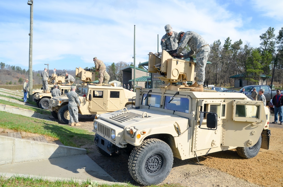 The 88th Regional Support Command’s New Equipment Fielding Facility is currently hosting Soldiers from the 200th MP Command and the 416th Engineer Command during a CROWS Materiel Fielding and Training exercise at Fort McCoy, Wisconsin. The Soldiers participated in a familiarization fire on April 21st.
The familiarization fire was part of Tank-automotive and Armaments Command’s Operator New Equipment Training for Soldiers on the operation of this weapon platform to improve operational readiness.
The 88th RSC supports this training by receiving the equipment, facilitating the training with space and resources, preparing vehicles for installation of the weapon platform and facilitating the hand off of the equipment to the unit. The 88th RSC has 2 NEFF sites, at Fort McCoy, Wis. and Ogden, Utah and currently services a 24 state region, including states in the 63rd RSC Region, which encompasses over 1300 units directly supported over the last 6 years.