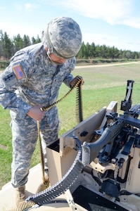 The 88th Regional Support Command’s New Equipment Fielding Facility is currently hosting Soldiers from the 200th MP Command and the 416th Engineer Command during a CROWS Materiel Fielding and Training exercise at Fort McCoy, Wisconsin. The Soldiers participated in a familiarization fire on April 21st.
The familiarization fire was part of Tank-automotive and Armaments Command’s Operator New Equipment Training for Soldiers on the operation of this weapon platform to improve operational readiness.
The 88th RSC supports this training by receiving the equipment, facilitating the training with space and resources, preparing vehicles for installation of the weapon platform and facilitating the hand off of the equipment to the unit. The 88th RSC has 2 NEFF sites, at Fort McCoy, Wis. and Ogden, Utah and currently services a 24 state region, including states in the 63rd RSC Region, which encompasses over 1300 units directly supported over the last 6 years.