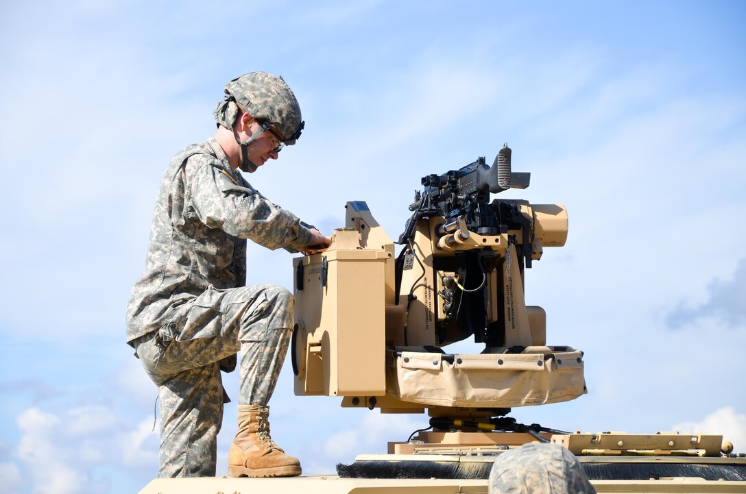 The 88th Regional Support Command’s New Equipment Fielding Facility is currently hosting Soldiers from the 200th MP Command and the 416th Engineer Command during a CROWS Materiel Fielding and Training exercise at Fort McCoy, Wisconsin. The Soldiers participated in a familiarization fire on April 21st.
The familiarization fire was part of Tank-automotive and Armaments Command’s Operator New Equipment Training for Soldiers on the operation of this weapon platform to improve operational readiness.
The 88th RSC supports this training by receiving the equipment, facilitating the training with space and resources, preparing vehicles for installation of the weapon platform and facilitating the hand off of the equipment to the unit. The 88th RSC has 2 NEFF sites, at Fort McCoy, Wis. and Ogden, Utah and currently services a 24 state region, including states in the 63rd RSC Region, which encompasses over 1300 units directly supported over the last 6 years.