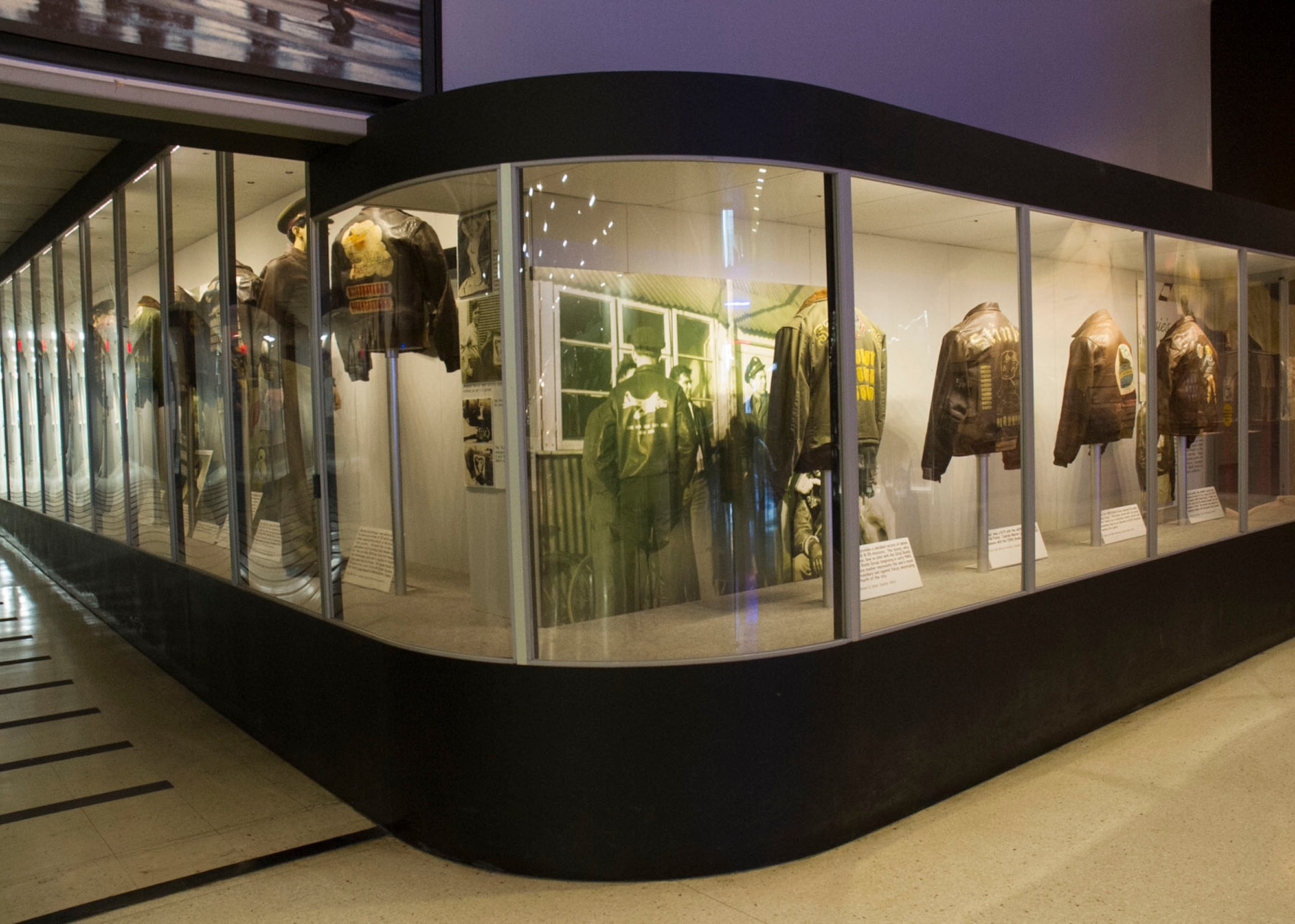 World War II Aviator Jackets exhibit at the National Museum of the U.S. Air Force. (U.S. Air Force photo by Ken LaRock)