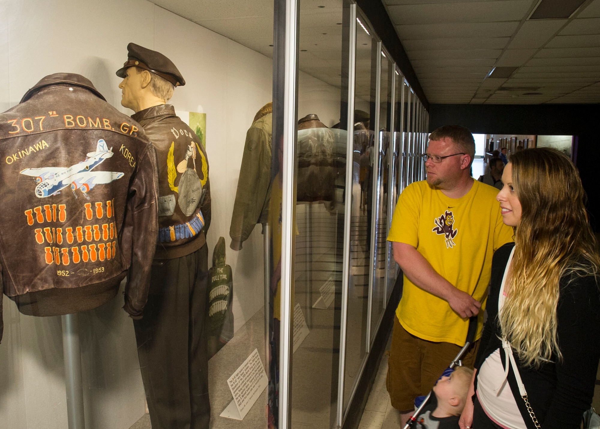 World War II Aviator Jackets exhibit at the National Museum of the U.S. Air Force. (U.S. Air Force photo by Ken LaRock)