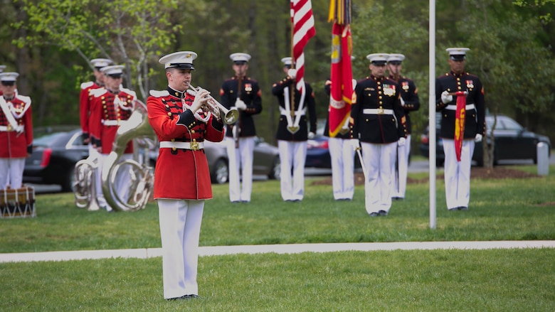 Marines from Marine Barracks Washington D.C. conduct a full honors funeral for Medal of Honor Recipient, Pfc. Hector A. Cafferata Jr., at Quantico National Cemetery, Virginia, April 22, 2016. According to Cafferata’s Medal of Honor award citation, on Nov. 28, 1950 while serving as a rifleman with Fox Company, 2nd Battalion 7th Marines, 1st Marine Division, during the Chosin Reservoir Campaign, Cafferata’s fortitude, great personal valor, and dauntless perseverance in the face of almost certain death, saved the lives of several of his fellow Marines and contributed essentially to the success achieved by his company in maintaining its defensive position against tremendous odds. Cafferata passed away, April 12, 2016 at the age of 86.