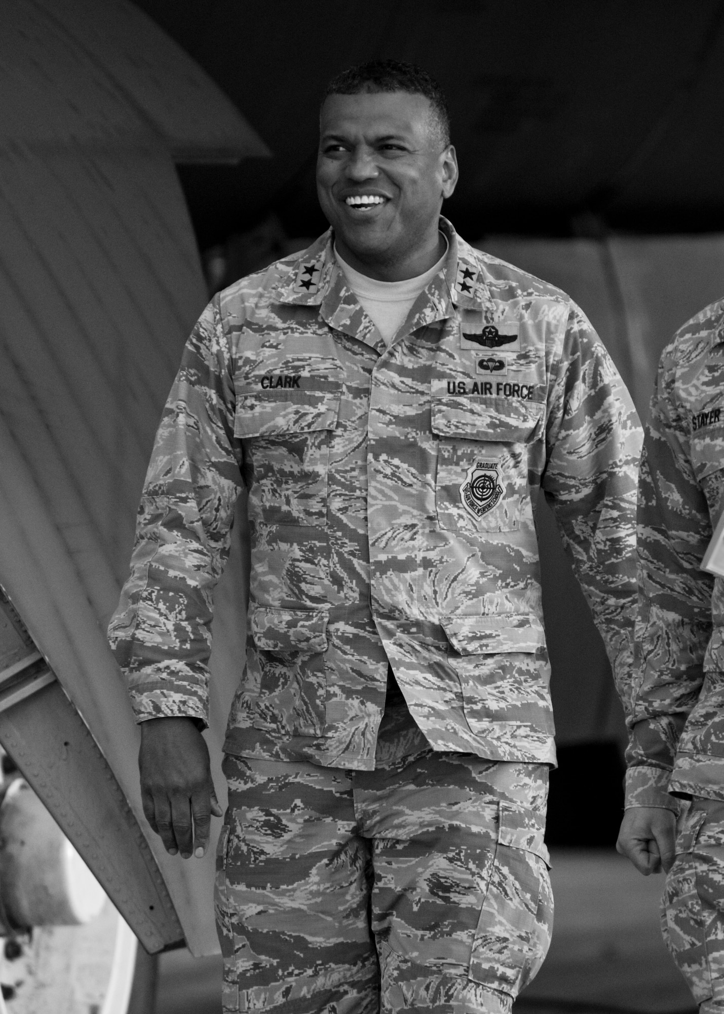 Maj. Gen. Richard Clark, 8th Air Force commander, walks beside a B-52H Stratofortress at Minot Air Force Base, N.D., April 12, 2016 during Exercise Constant Vigilance.  Constant Vigilance is an annual Air Force Global Strike Command exercise designed to train and test the command’s ability to perform its mission. (U.S. Air Force photo/Airman 1st Class J.T. Armstrong)