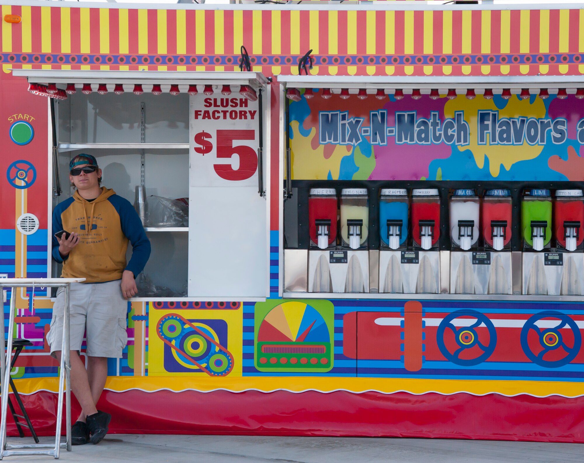 A vendor waits for patrons during the AirPower over Hampton Roads Open House at Langley Air Force Base, Va., April 23, 2016. The open house is a free showcase of modern and historical military aircraft and civilian performers that’s open to the public. (U.S. Air Force photo by Senior Airman Kayla Newman)