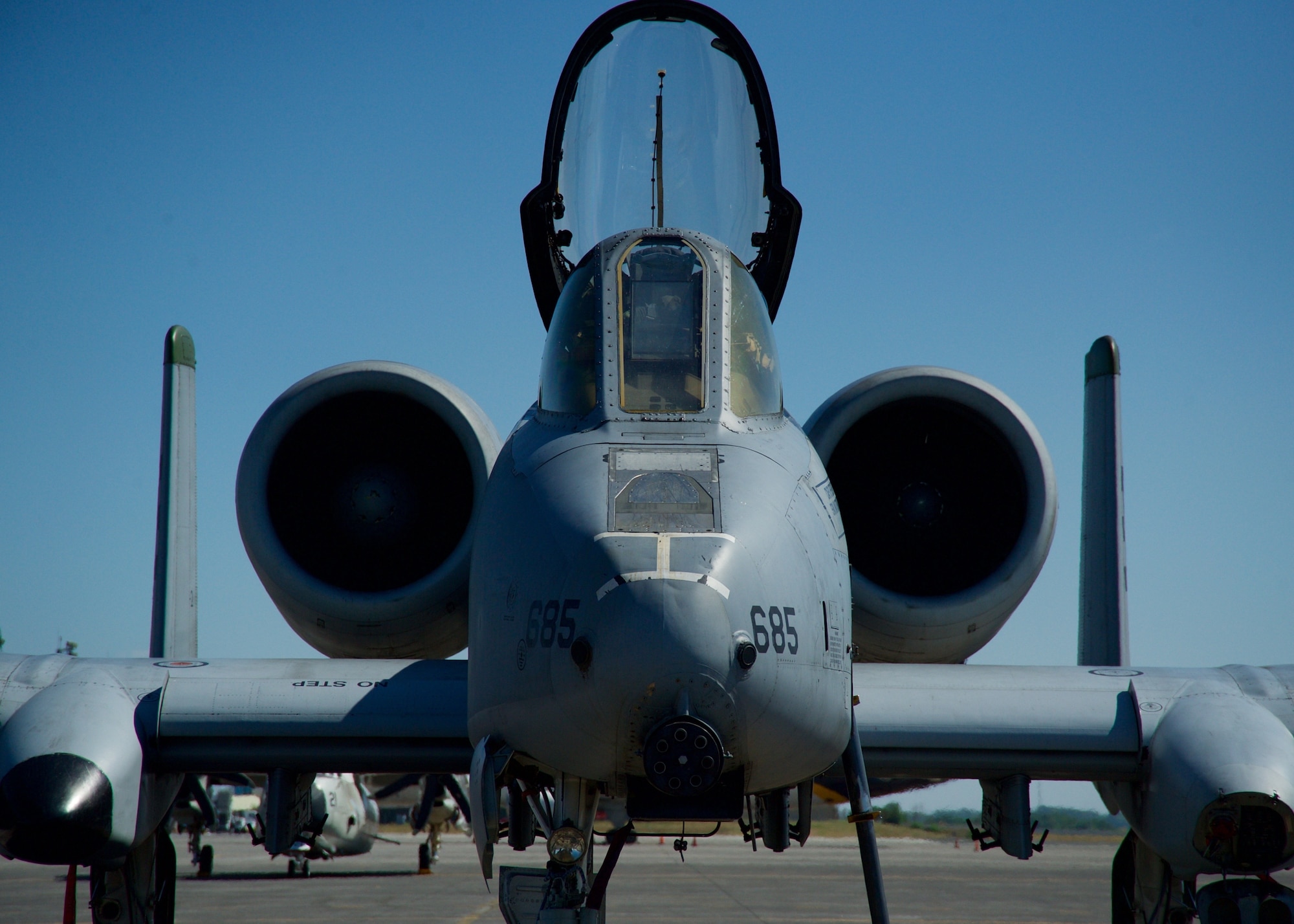 A U.S. Air Force A-10C Thunderbolt II sits the flight line at Clark Air Base, Philippines, after flying a maritime domain awareness mission April 21, 2016. The A-10C is perfectly suited for these types of operations, as it is capable of loitering close to the surface for extended periods to allow for excellent visibility over land and sea domains. Through these missions, the Air Contingent seeks to provide transparent maritime situational awareness while ensuring safety of military and civilian operations in international waters and airspace. (U.S. Air Force photo by Capt. Susan Harrington)