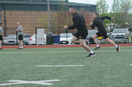 Nearly 100 military service members from the Army Reserve, Active Army and U.S. Navy gathered at Naval Station Everett to compete for the German Armed Forces Proficiency Badge Apr 12-14.