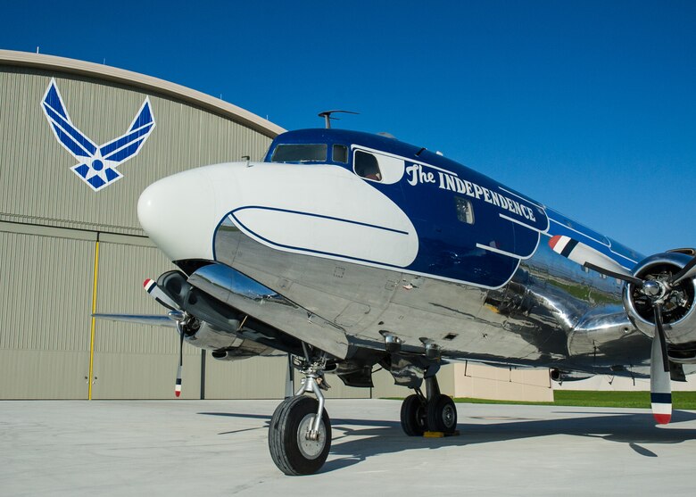 DAYTON, Ohio -- The Douglas VC-118 “Independence” at the National Museum of the United States Air Force on April 23, 2016. This aircraft is one of ten Presidential aircraft in the collection. (U.S. Air Force photo by Ken LaRock) 