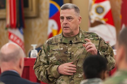 Gen. Mark A. Milley, Chief of Staff of the Army, addresses U.S. Army Reserve senior leaders at the Iron Mike Conference, April 25, 2016, Fort Bragg, N.C. With the readiness of the Total Army as his number one priority, Milley said, "It is our job to be ready, to provide options to the President of the United States." (U.S. Army photo by Timothy L. Hale) (Released)