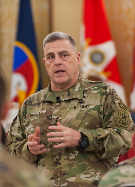 Gen. Mark A. Milley, Chief of Staff of the Army, addresses U.S. Army Reserve senior leaders at the Iron Mike Conference, April 25, 2016, Fort Bragg, N.C. With the readiness of the Total Army as his number one priority, Milley said, "It is our job to be ready, to provide options to the President of the United States." (U.S. Army photo by Timothy L. Hale) (Released)
