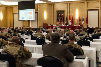 Gen. Mark A. Milley, Chief of Staff of the Army, addresses U.S. Army Reserve senior leaders at the Iron Mike Conference, April 25, 2016, Fort Bragg, N.C. With the readiness of the Total Army as his number one priority, Milley said, "It is our job to be ready, to provide options to the President of the United States." (U.S. Army photo by Timothy L. Hale) (Released)