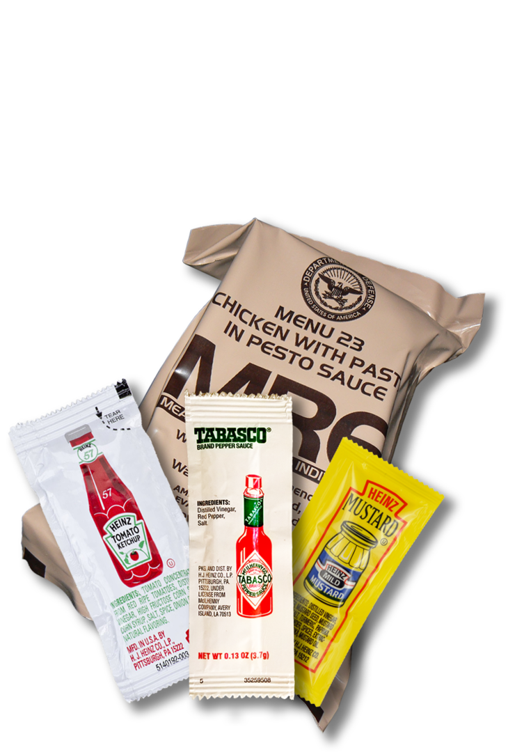 MREs and associated condiments 