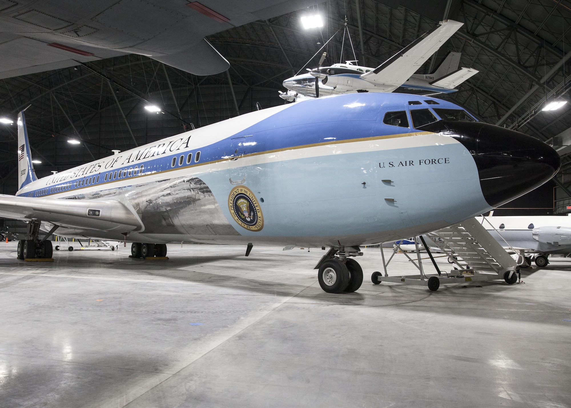 DAYTON, Ohio -- The VC-137C Air Force One (SAM 26000) at the National Museum of the United States Air Force on April 15, 2016. (U.S. Air Force photo by Ken LaRock)