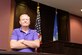 Jeffrey Dyer, 4th Fighter Wing Judge Advocate court reporter, stands at the court reporting position inside the 4th FW courtroom April 21, 2016. Dyer retired April 29, 2016, following 45 years of service both as an active duty Airman and a civilian court reporter. (U.S. Air Force photo/Staff Sgt. Chuck Broadway)