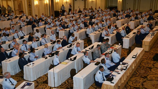 Over 270 Air Force Reserve Chaplain's and Chaplain Assistants were in attendance of the 2016 Air Force Reserve Chaplain Corps Conference held in Chicago, IL, April 2016. Over 20-hours of training was accomplished with guest speakers who specialize in Moral Injury and Soul Care. (U.S. Air Force photo/Tech. Sgt. Kelly Goonan)