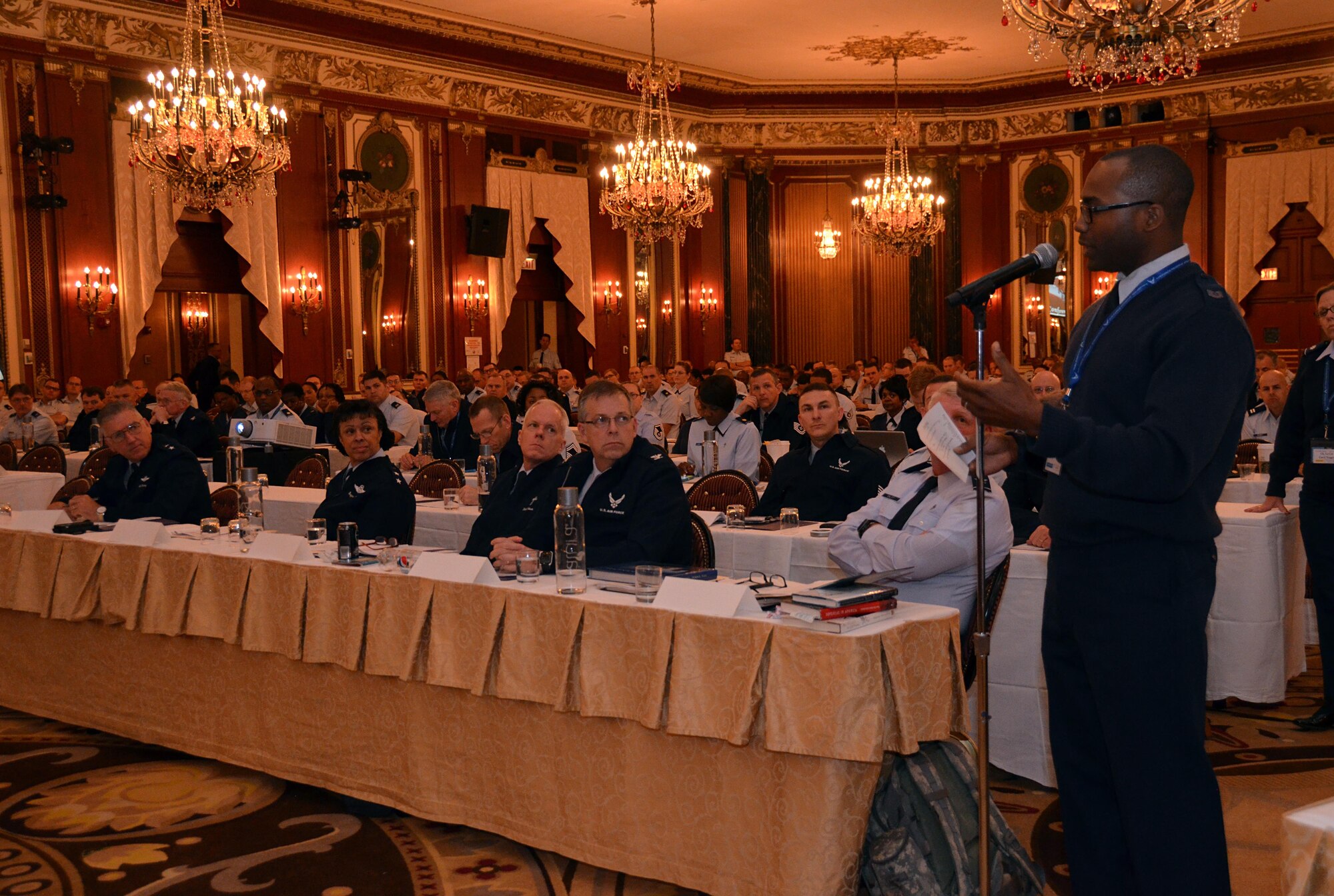 Over 270 Air Force Reserve Chaplain's and Chaplain Assistants were in attendance of the 2016 Air Force Reserve Chaplain Corps Conference held in Chicago, IL, April 2016. Over 20-hours of training was accomplished with guest speakers who specialize in Moral Injury and Soul Care. (U.S. Air Force photo/Tech. Sgt. Kelly Goonan)