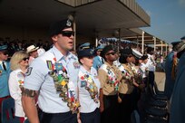 Military Ambassadors attend the 2016 Air Force Basic Military Training Fiesta Graduation Parade April 15, 2016, at Joint Base San Antonio-Lackland, Texas. Ambassadors are selected annually, representing each branch of service for a year-long commitment and participate during Fiesta San Antonio, a celebration of military history surrounding the siege and final assault on the Alamo in San Antonio and the Battle of San Jacinto, Texas, both occurring in 1836. 