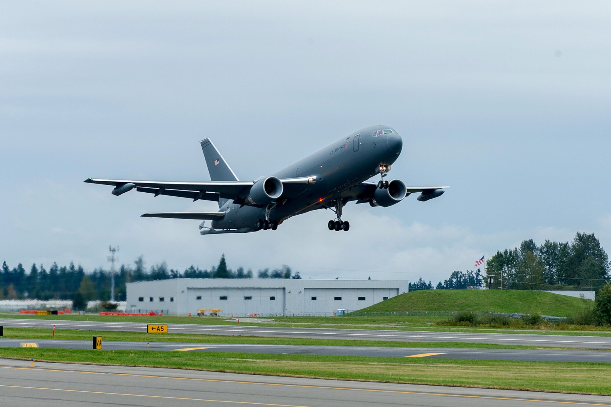 KC-46 Program Environment, Safety and Occupational Health Team at Wright-Patterson AFB, Ohio, received a 2016 Secretary of Defense Environmental Excellence in Weapon System Acquisition award in the large program category. The KC-46A is implementing environmental, safety and occupational health and engineering processes across the lifecycle that meet or exceed the requirements set by the Department of Defense and Air Force guidance, including system safety-ESOH risk assessment and acceptance, hexavalent chromium minimization, halon replacement, noise reduction, emissions reduction, hazardous materials minimization and tracking, and demilitarization and disposal planning. (Courtesy Photo)