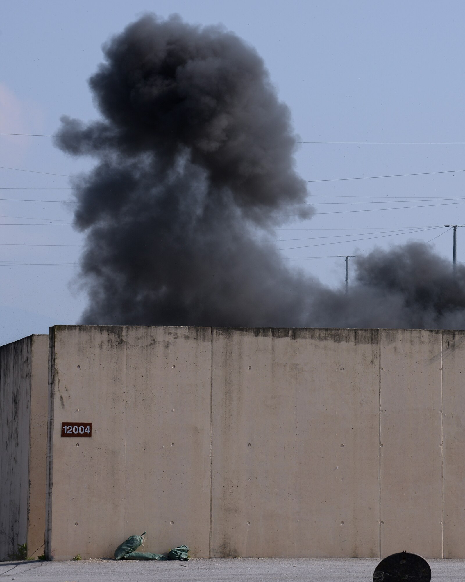 A detonation occurs during an Explosive Ordnance Disposal training event, April 21, 2016, at Aviano Air Base, Italy. On-site proficiency training is completed every month to stay current on how to properly detonate explosives. (U.S. Air Force photo by Airman 1st Class Cary Smith/Released)