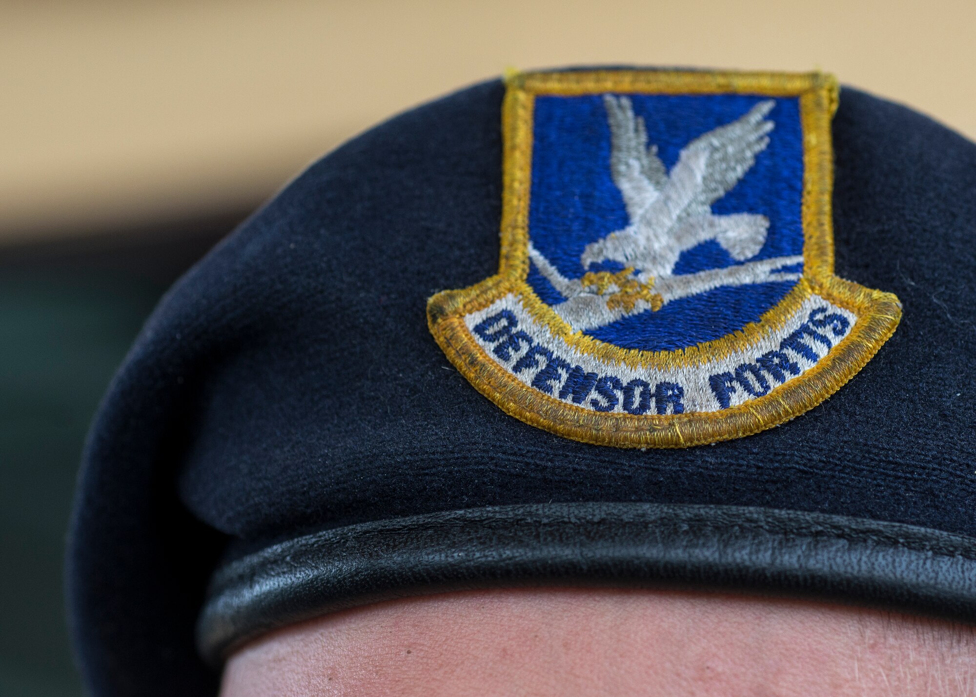 In 1997, the Air Force unified the security and police Air Force Specialty Codes into one; Security Forces. The Airmen within the AFSC wear a Blue Beret that states “Defensor Fortis”, which means defenders of the force. (U.S. Air Force photo by Airman 1st Class Cory W. Bush/Released)