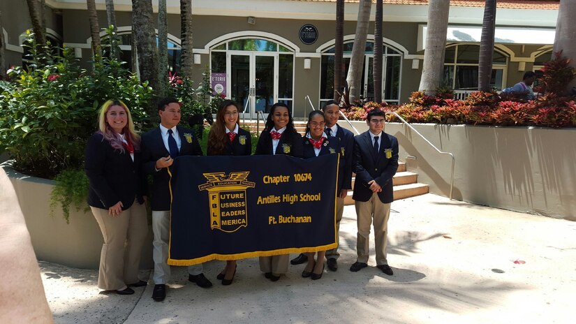 Students from Antilles High School, Fort Buchanan, Puerto Rico will be representing their school and Puerto Rico at the National Leadership Conference this summer after demonstrating their skills and abilities in business through seven different events at the FBLA 2015-2016 Puerto Rico State Competitive Events on April 1st, 2016.